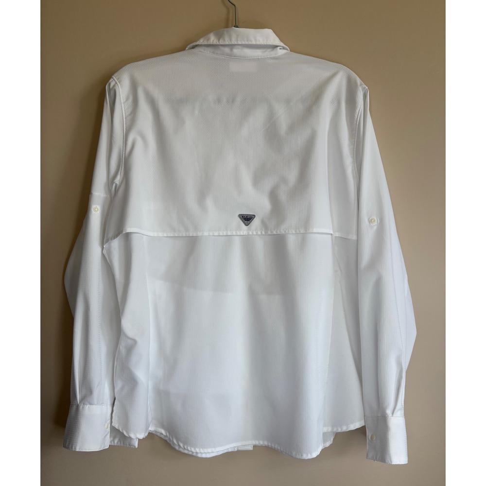 Columbia PFG Tamiami II White Long Sleeve Fishing Shirt Womens XL UPF 40 Vent - Picture 4 of 13